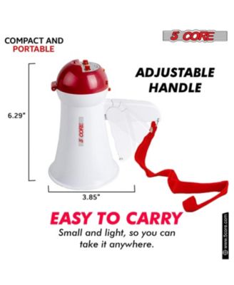 Megaphone Speaker Kids Mini Bull Horn 15W, Multi-Function w/ Recording, Siren, Volume Control - HW 1