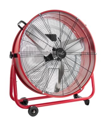 24 Inch Commercial Floor Drum Fan in Red
