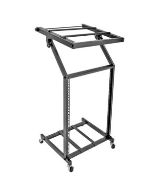 5 Core DJ Mixer Stand 16U Adjustable Rack Mount Rolling Stage Cart Pro ...