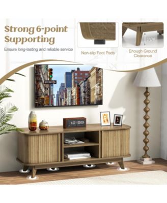 TV Stand for 55-Inch TV Media Console Table with Dual Sliding Doors