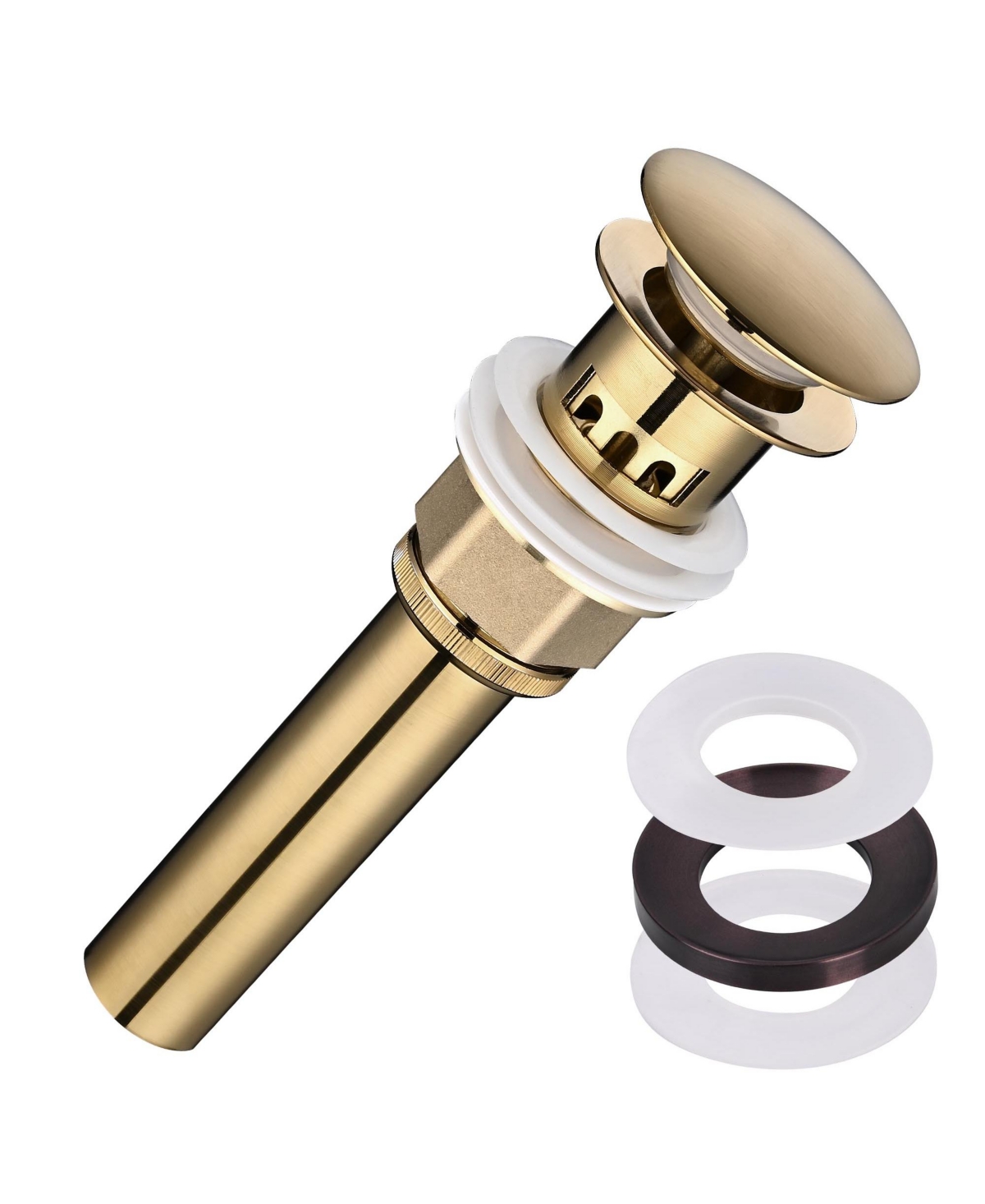 Pop Up Drain with Overflow Mounting Ring Kit for Countertop Basin - Natrual