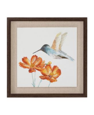 Framed Hummingbird Print (Set of 2) 12"SQ MDF/Canvas/Plastic