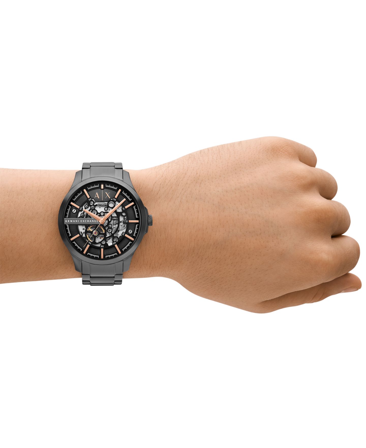 Мужские часы A|X Armani Exchange Automatic Three-Hand Gunmetal Stainless Steel Watch 46MM — фото 5