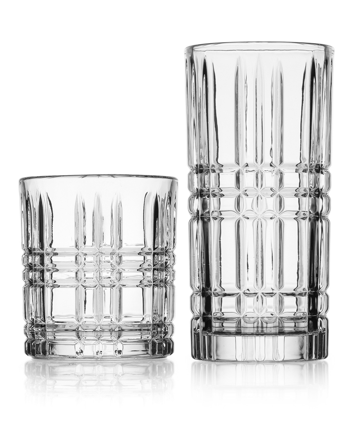Godinger Set Of 4 Double Old Fashioned Glasses And 4 Highballs Glasses In Clear