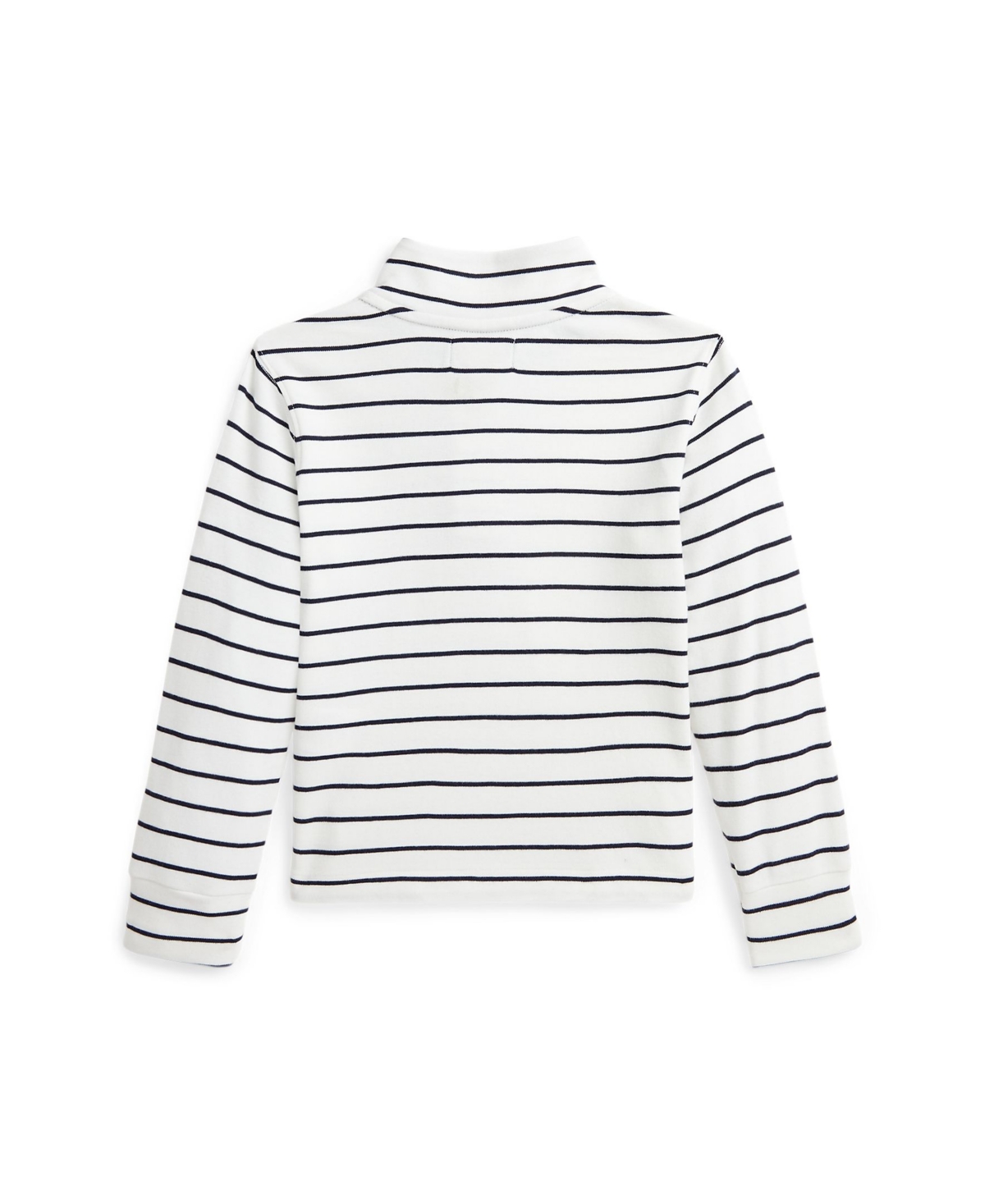 Polo Ralph Lauren Little and Toddler Boys Striped Cotton Quarter-Zip Pullover Sweatshirt -Rl Navy