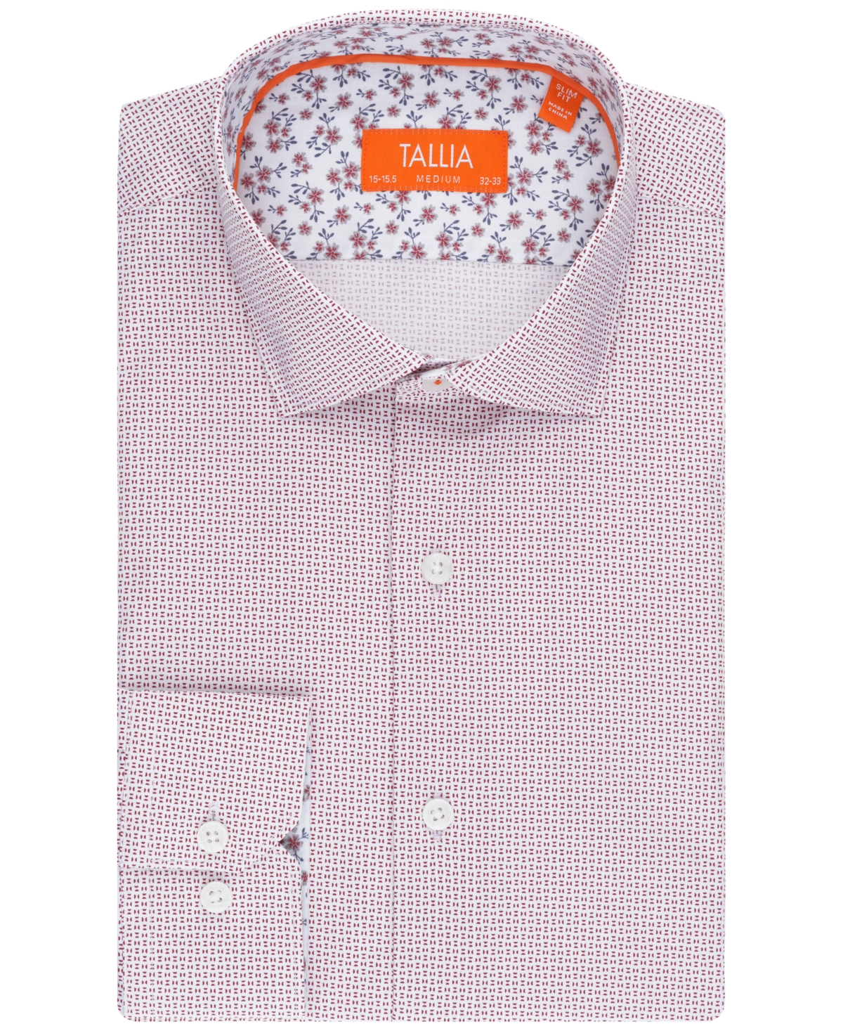 Tallia Men's Slim-Fit Micro-Geo Dress Shirt