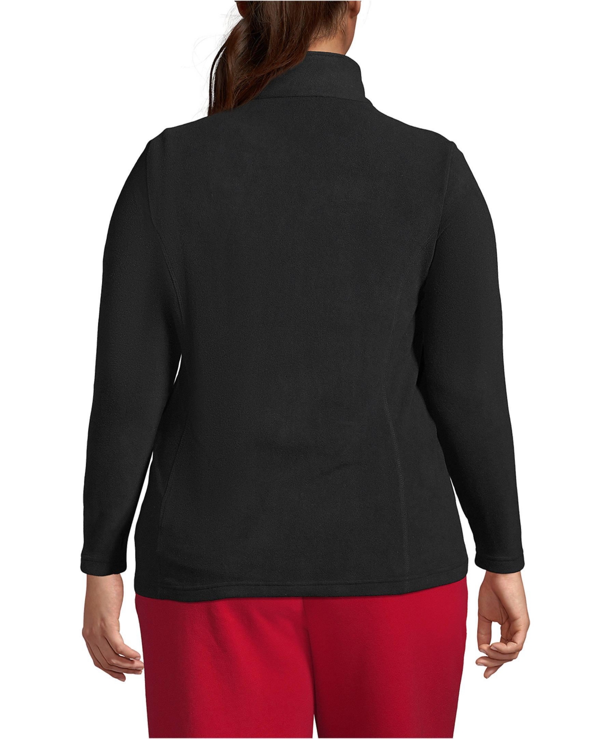 Lands' End Plus Size Thermacheck 100 Fleece Quarter Zip Pullover Top