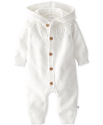 Carter's - Baby Cotton Hooded Sweater-Knit Pointelle Jumpsuit