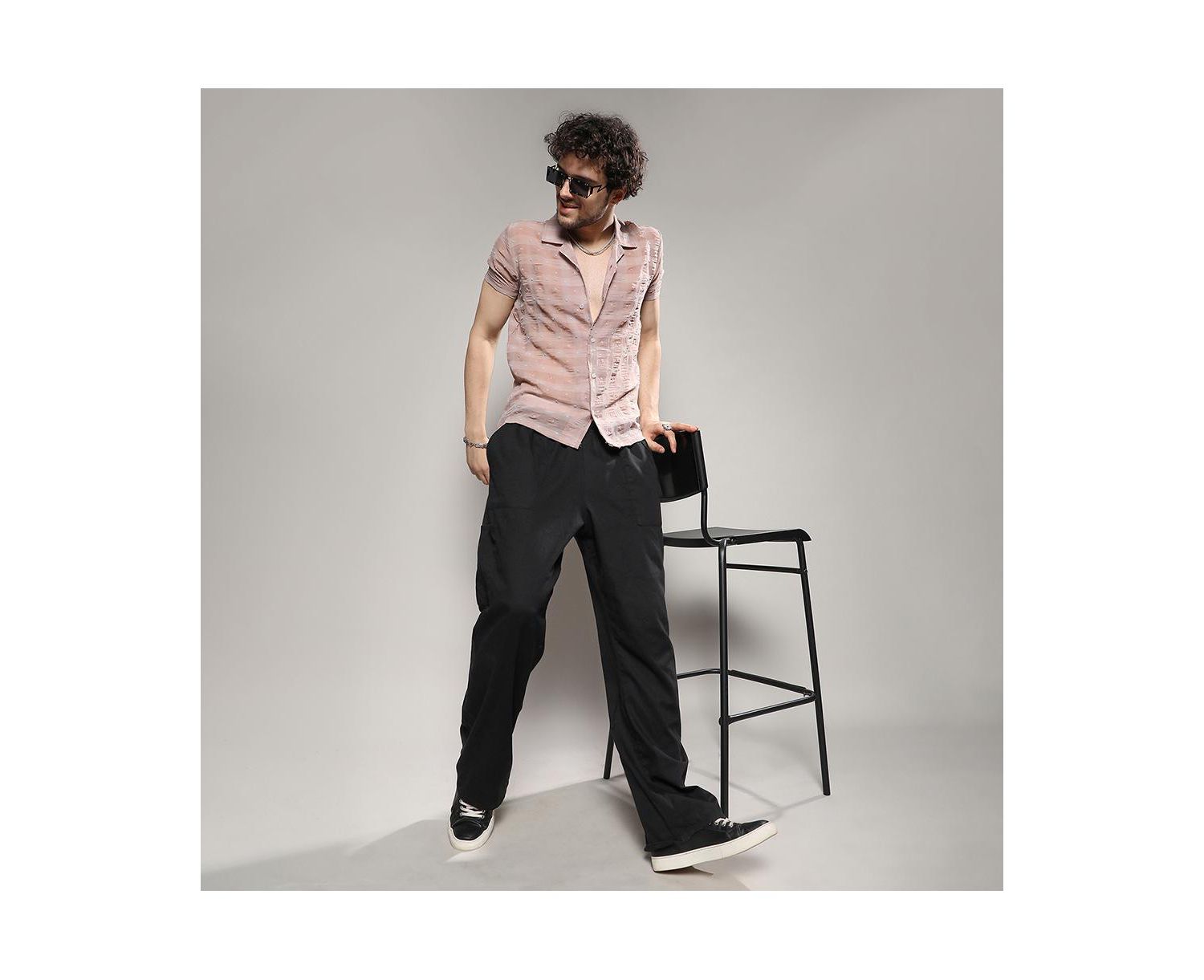 Men's Brown Self-Design Buffalo Check Shirt