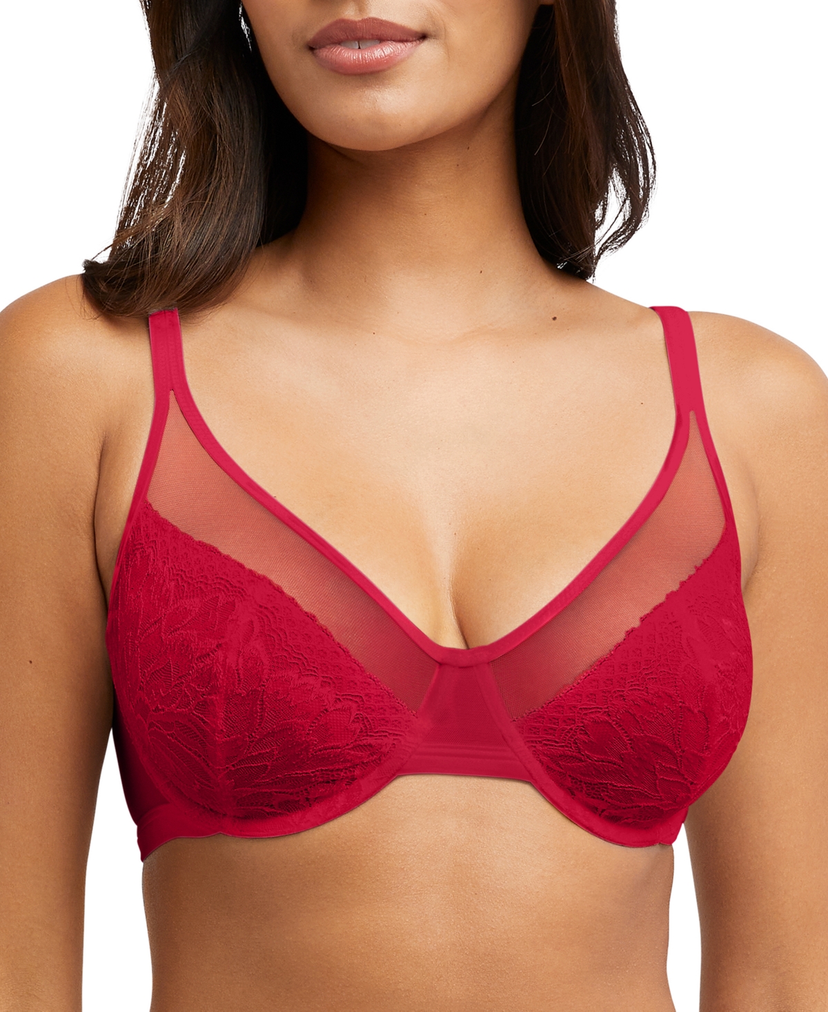 Shop Bali Women's One Smooth U Lace Minimizer Bra Df3386 In Scarlet Berry