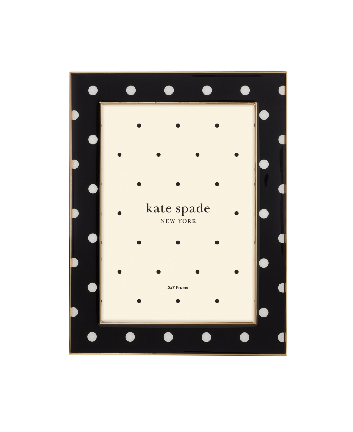 Shop Kate Spade Sitting Pretty Dot Frame, 5"x 7" In Gold Plated