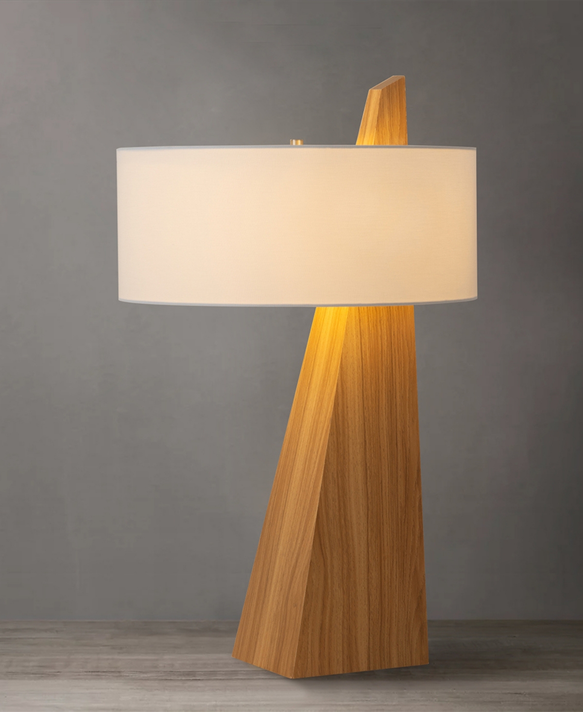 Nova Of California Obelisk 29" Linen On/off Switch Table Lamp In Natural Ash