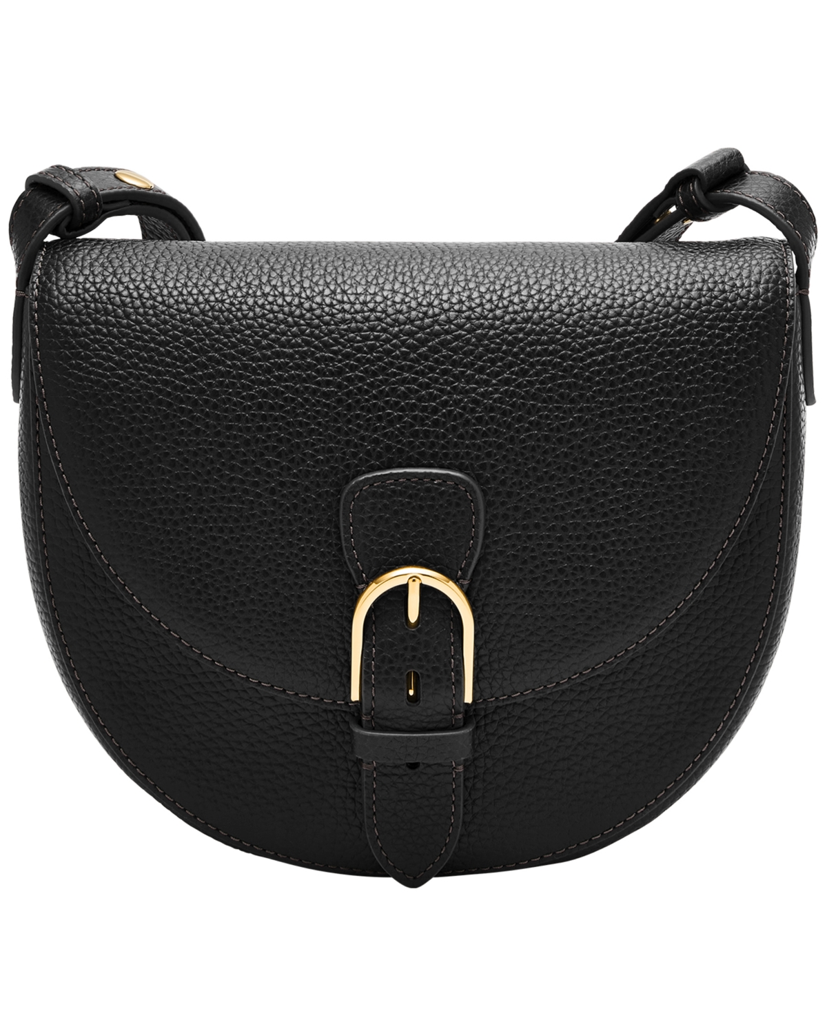 Fossil Everleigh Leather Small Flap Crossbody Bag In Black