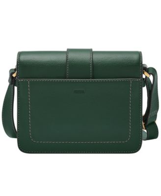 Sac Bandoulière FOSSIL Zoey Flap Crossbody - Taille M - Vert Viridian - En Cuir PU - Neuf Avec étiquettes