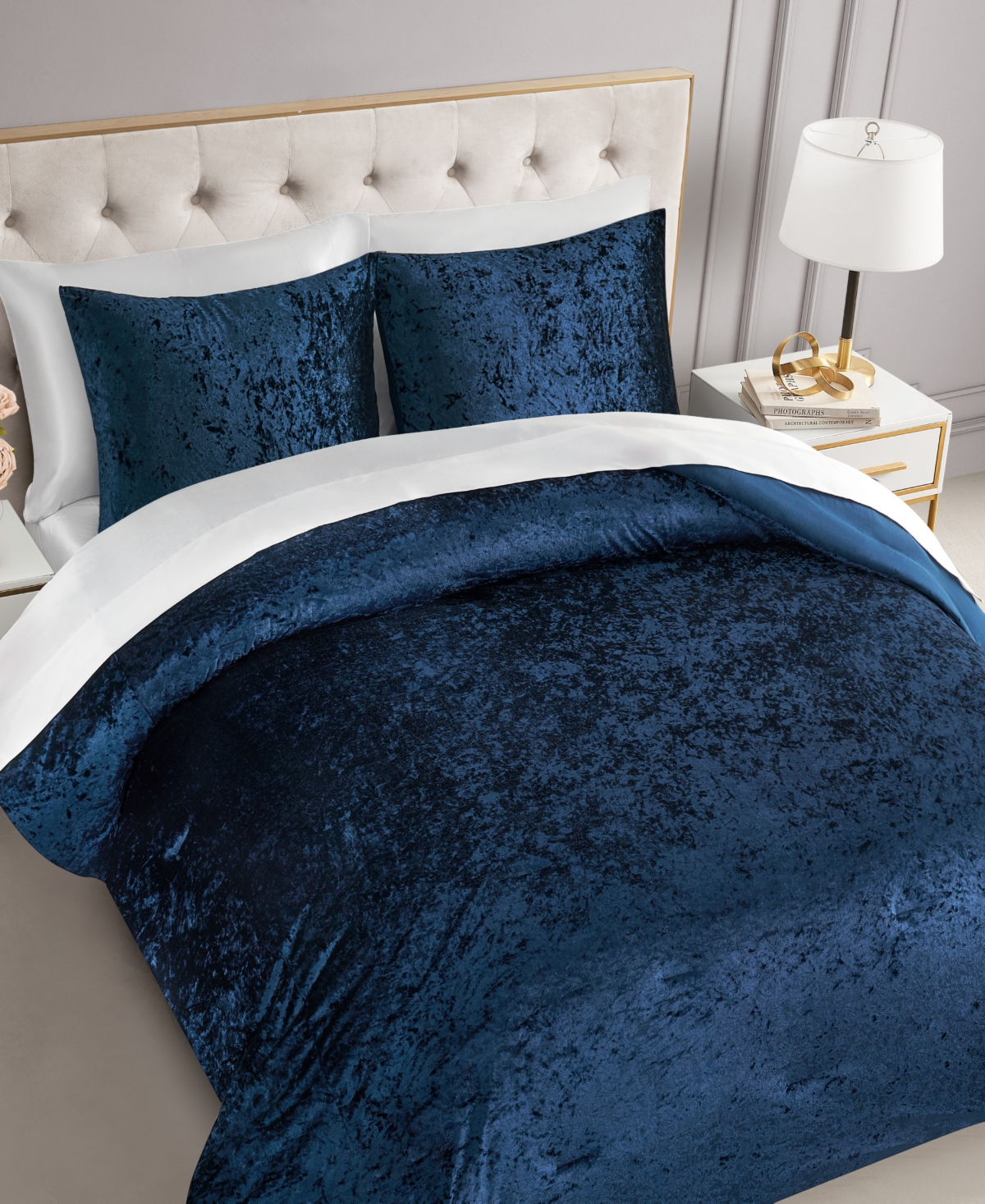 Juicy Couture Crushed Velvet 3-pc. Comforter Set, Full/queen In Black