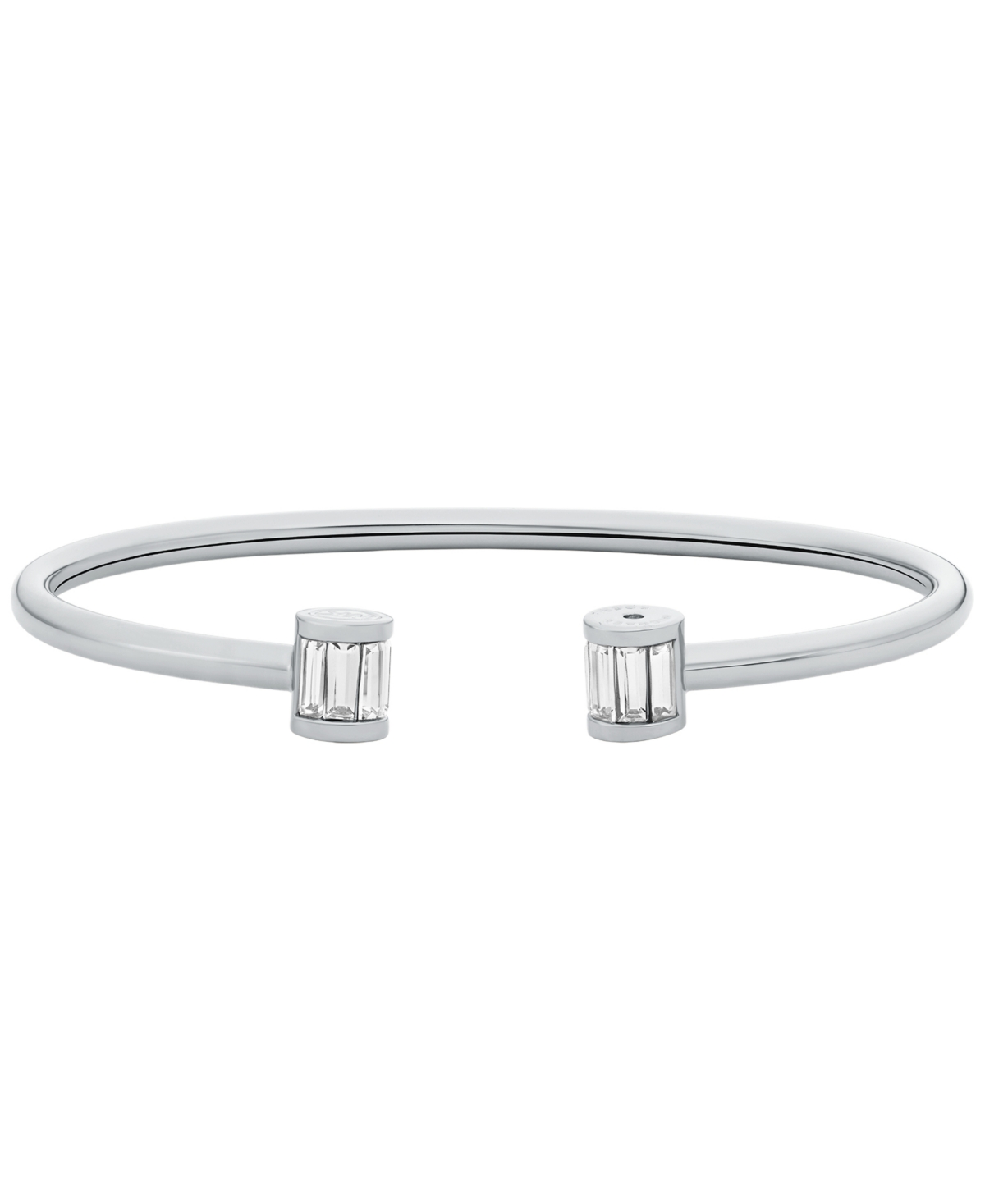 Michael Kors Brass Baguette Flex Bangle Bracelet In Silver