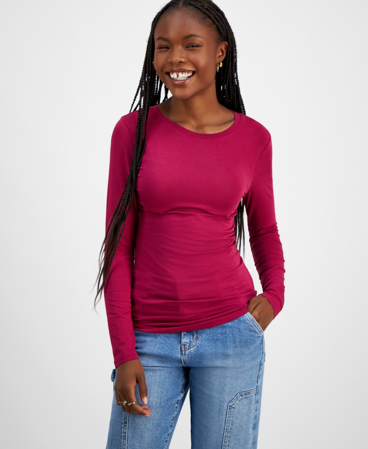 Aveto Juniors' Long-sleeve T-shirt In Beaujolais