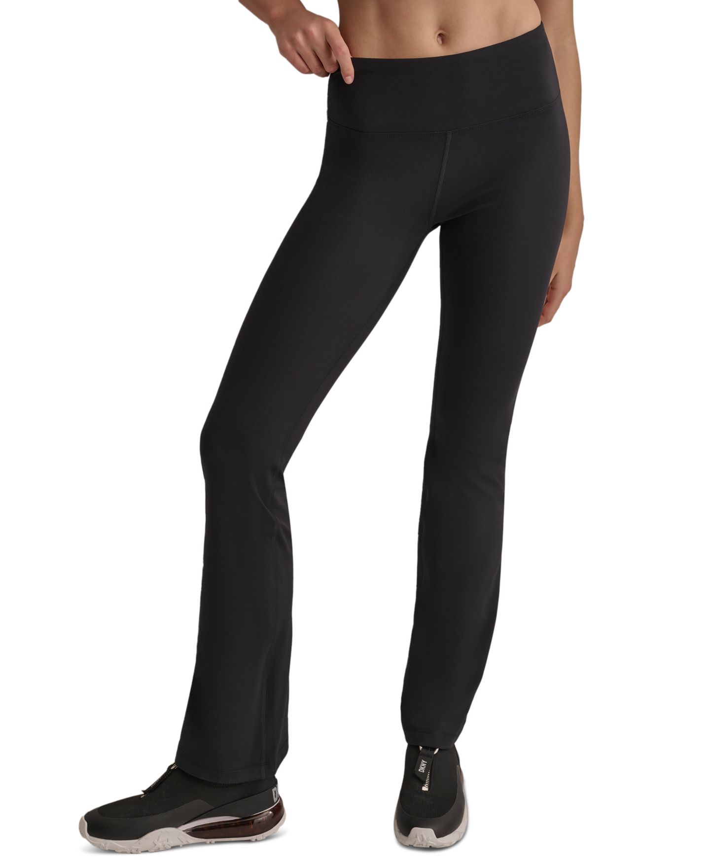 Женские леггинсы DKNY Balance Compression High-Waist Flared, цвет: Чёрный — фото 4