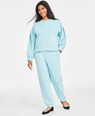 ON 34TH WOMENS CREWNECK SWEATSHIRT FLEECE JOGGERS CREATED FOR MACYS 
