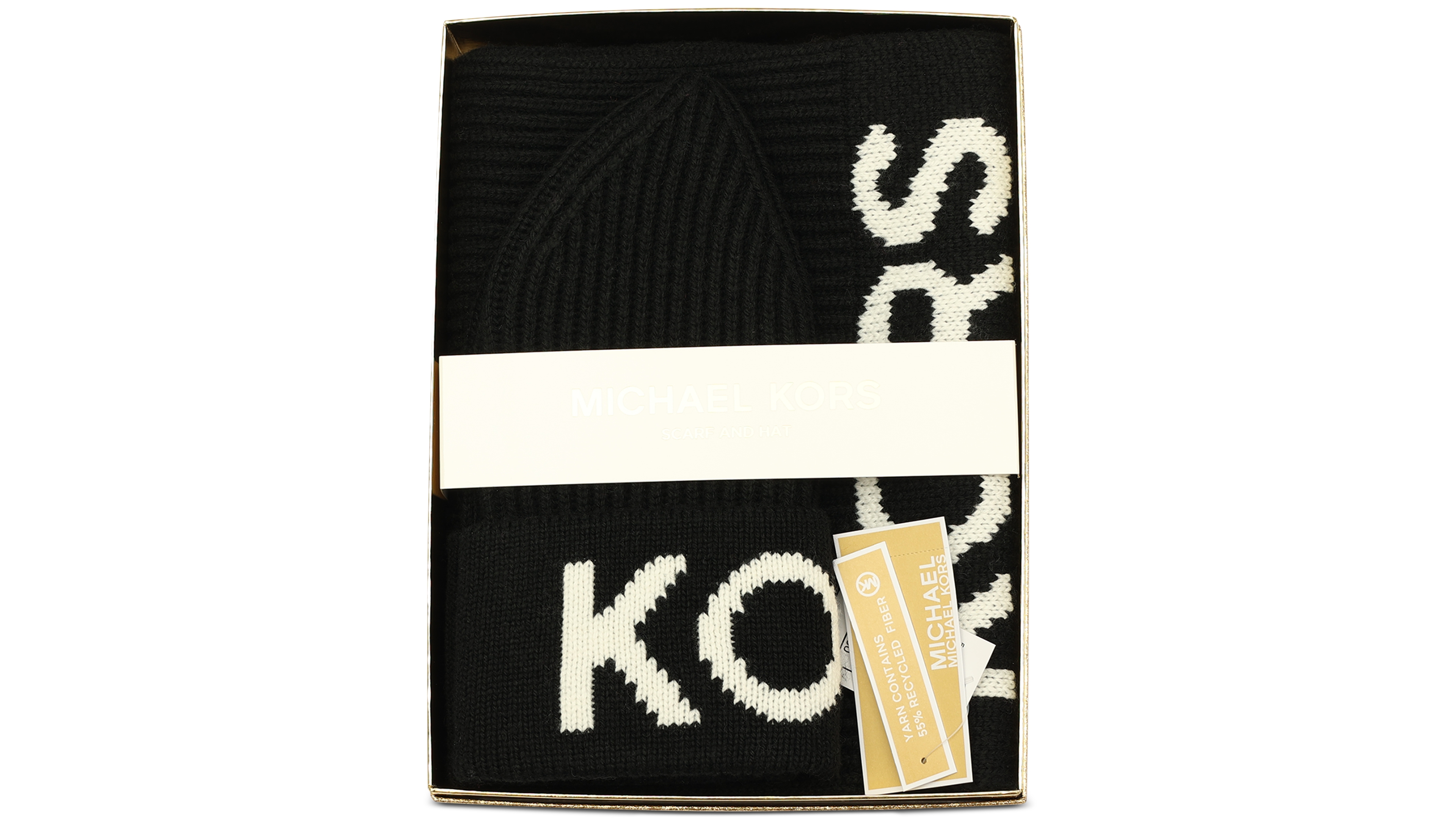Michael Kors Women's Fisherman's Rib Beanie and Scarf Boxed Gift Set