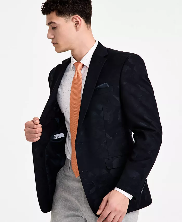 Men's Slim-Fit Jacquard-Floral Evening Jacket - thumbnail 2
