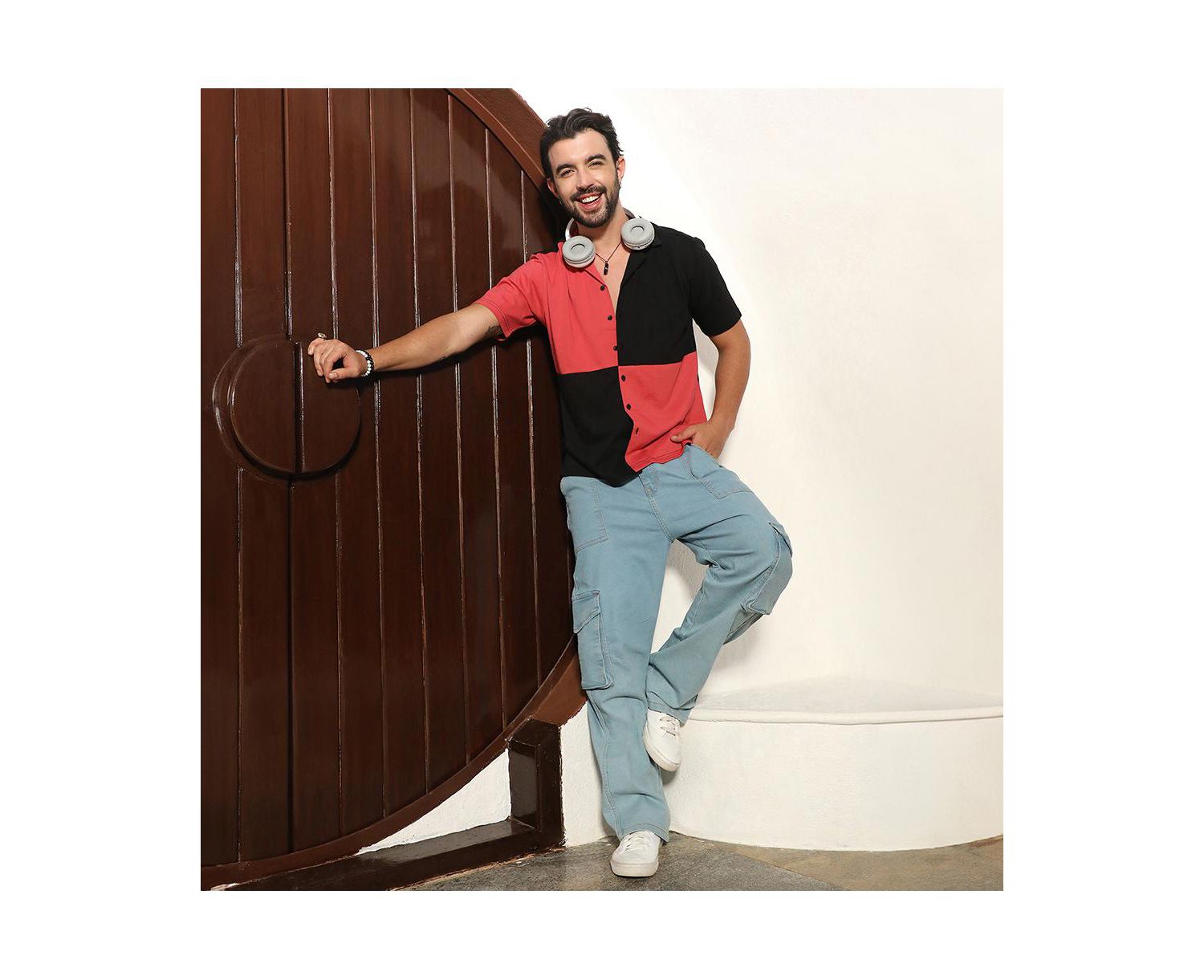 Men's Crimson Red & Jet Black Maxi Checkers Shirt