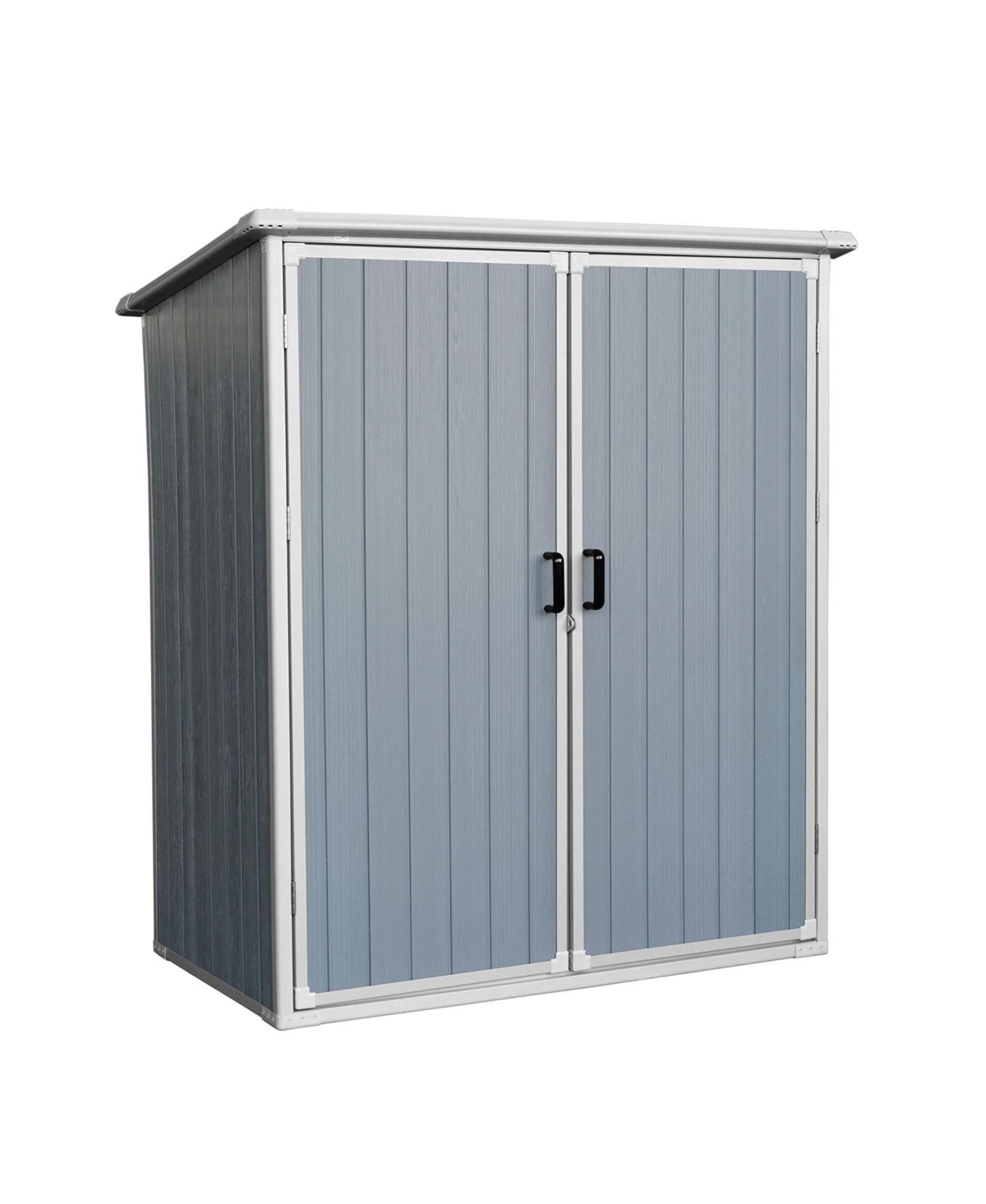 5x3FT Outdoor Storage Shed Waterproof Resin Cabinet with Lockable Doors - Grey