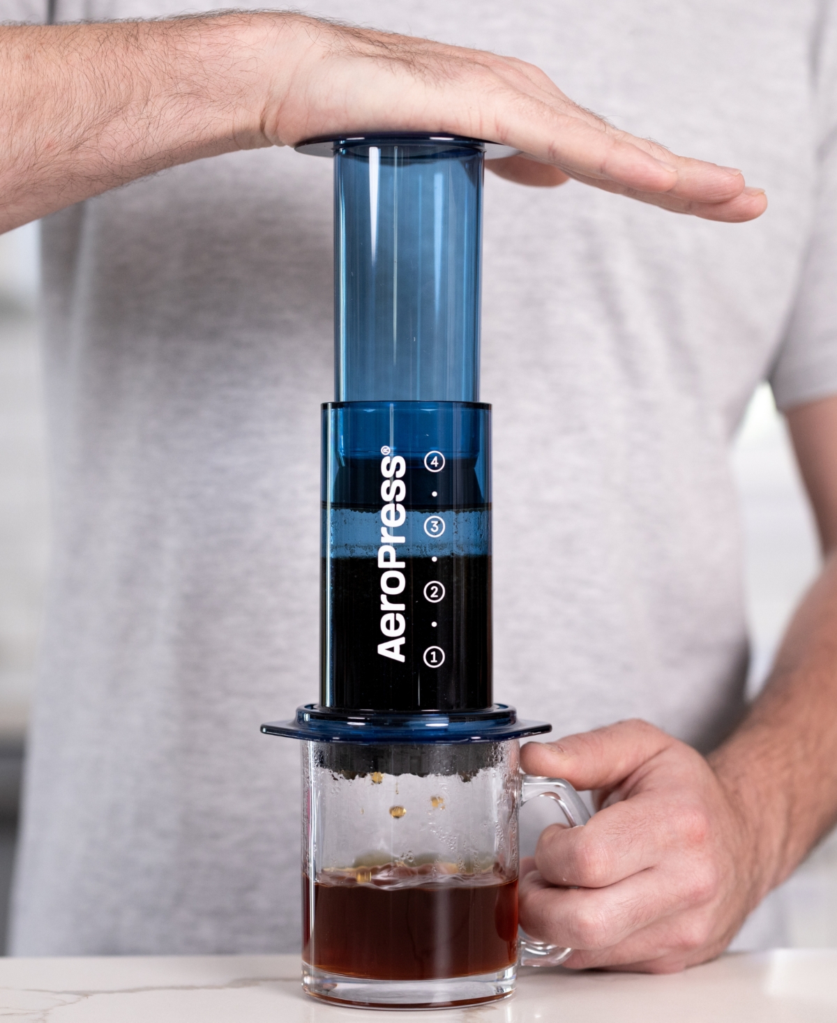 Aeropress 3-in-1 Technology Single-cup Travel Coffee Maker In Blue