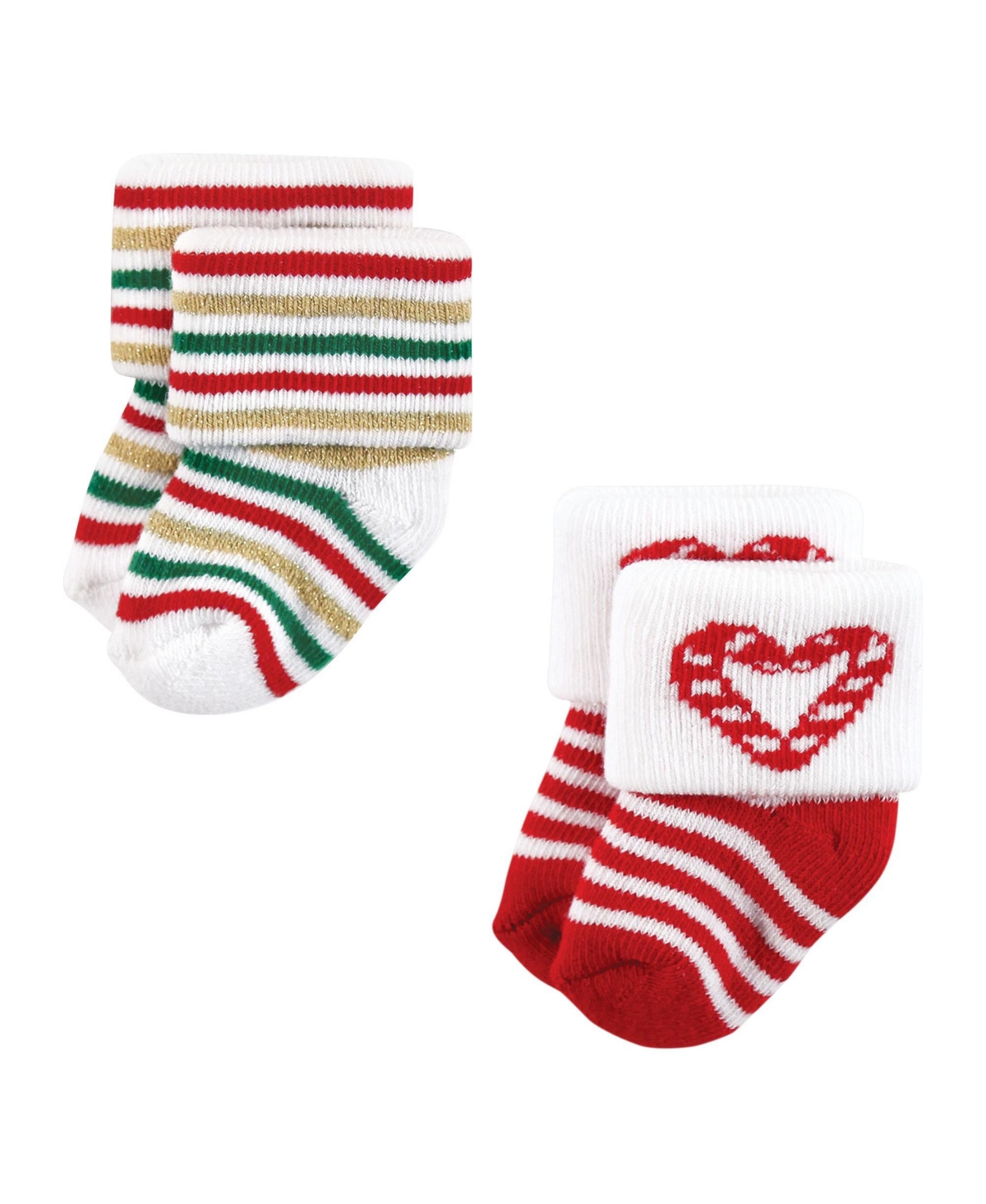 Hudson Baby Baby Girls Cotton Rich Newborn and Terry Socks, 12 Days Of Christmas - 12 days of christmas girl