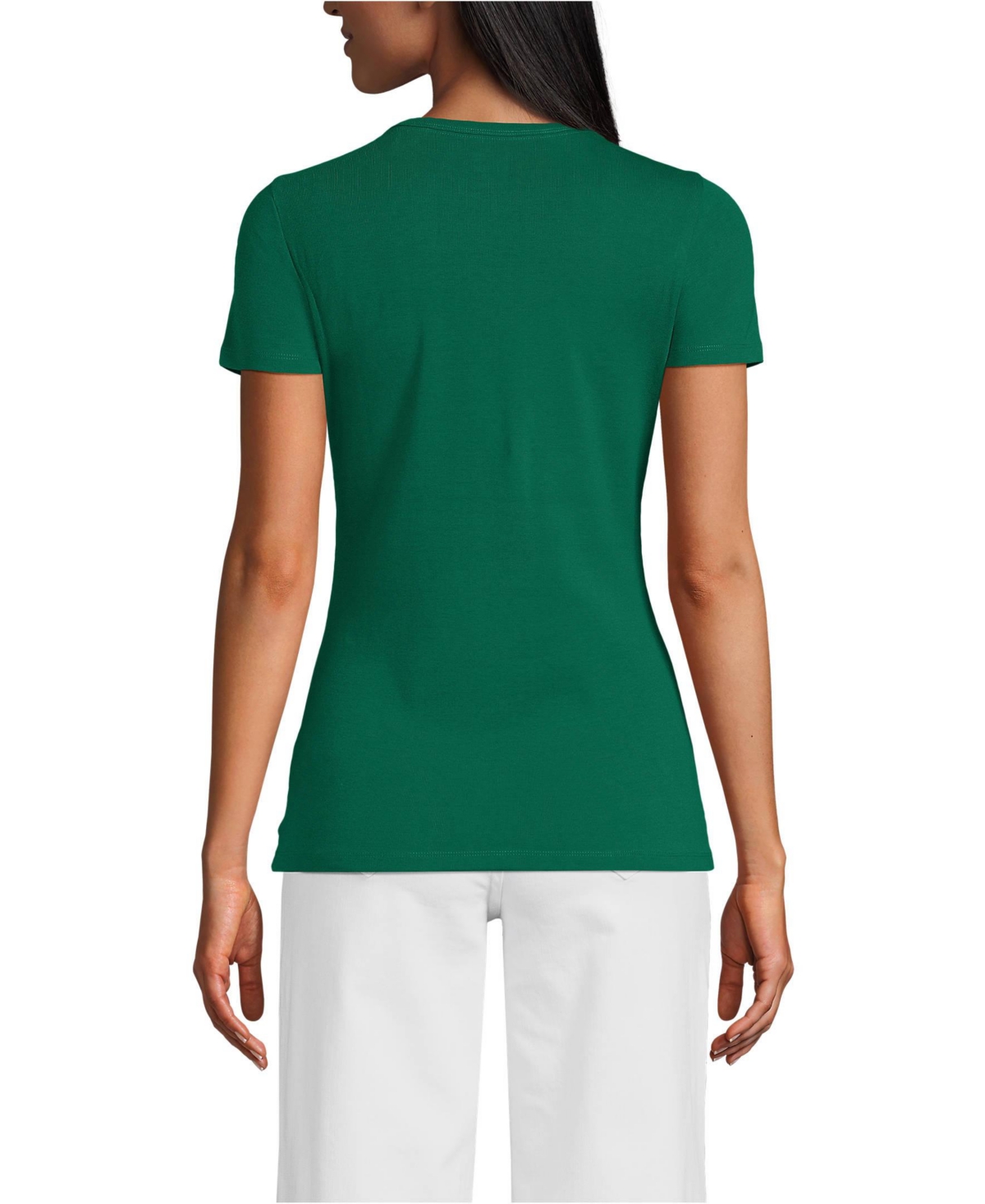 Lands' End Women's Petite Cotton Rib T-shirt