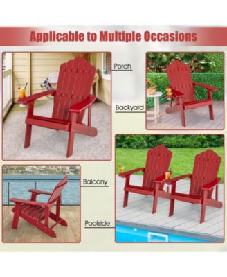 Weather Resistant HIPS Outdoor Adirondack Chair with Cup Holder