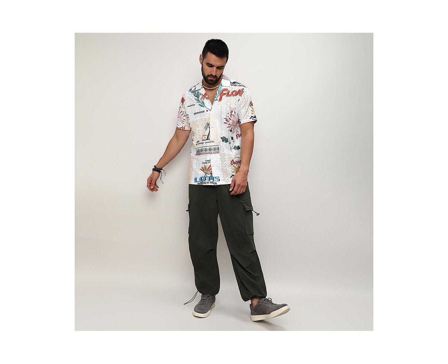 Men's Multicolour Retro Graphic Shirt