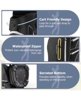 9.5 Inch Lightweight Golf Cart Bag with 15 Way Top Dividers