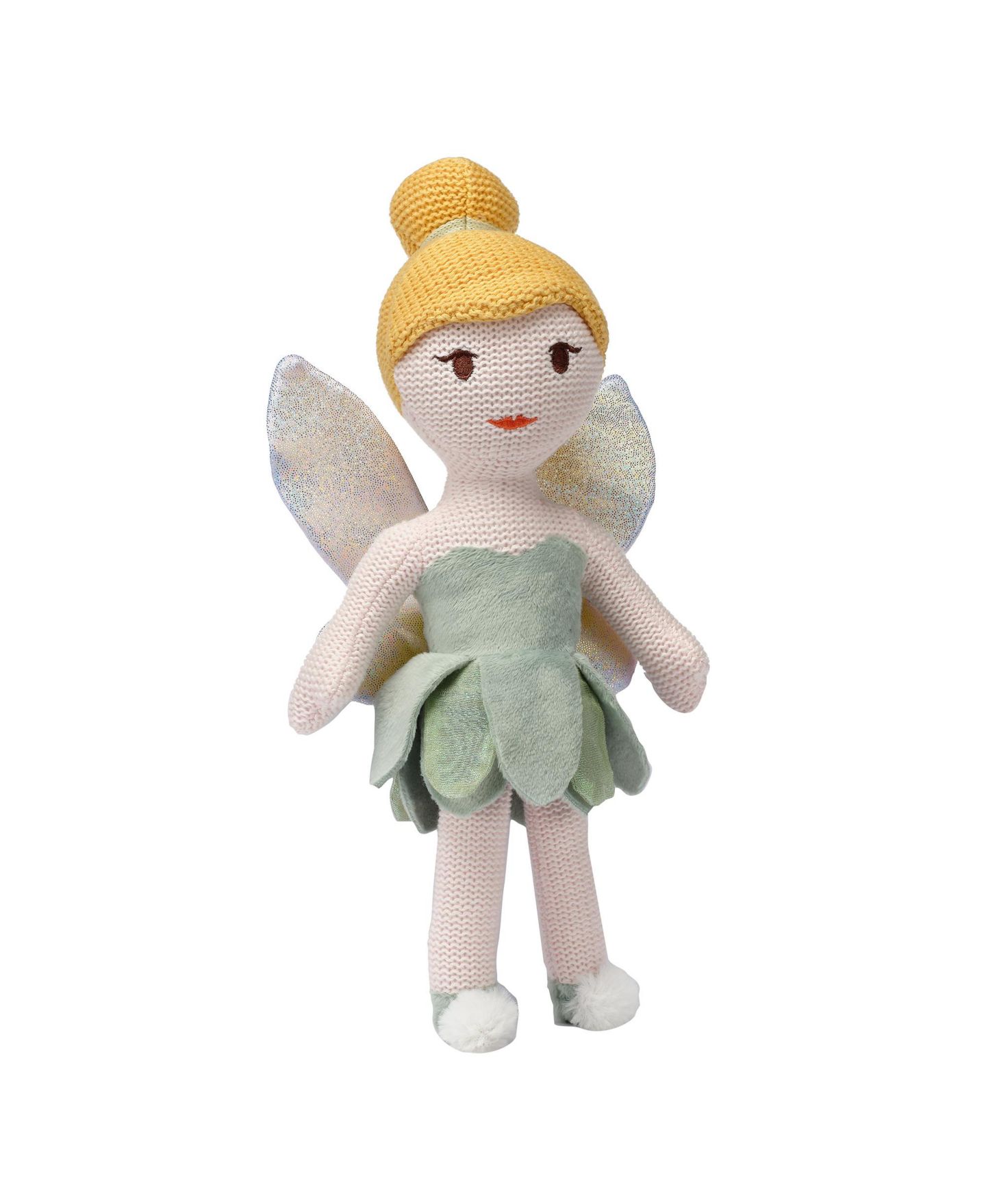 Детские куклы Bedtime Originals Disney Tinker Bell Luxury Knit Plush Fairy Stuffed Animal Toy, цвет: Зелёный — фото 3