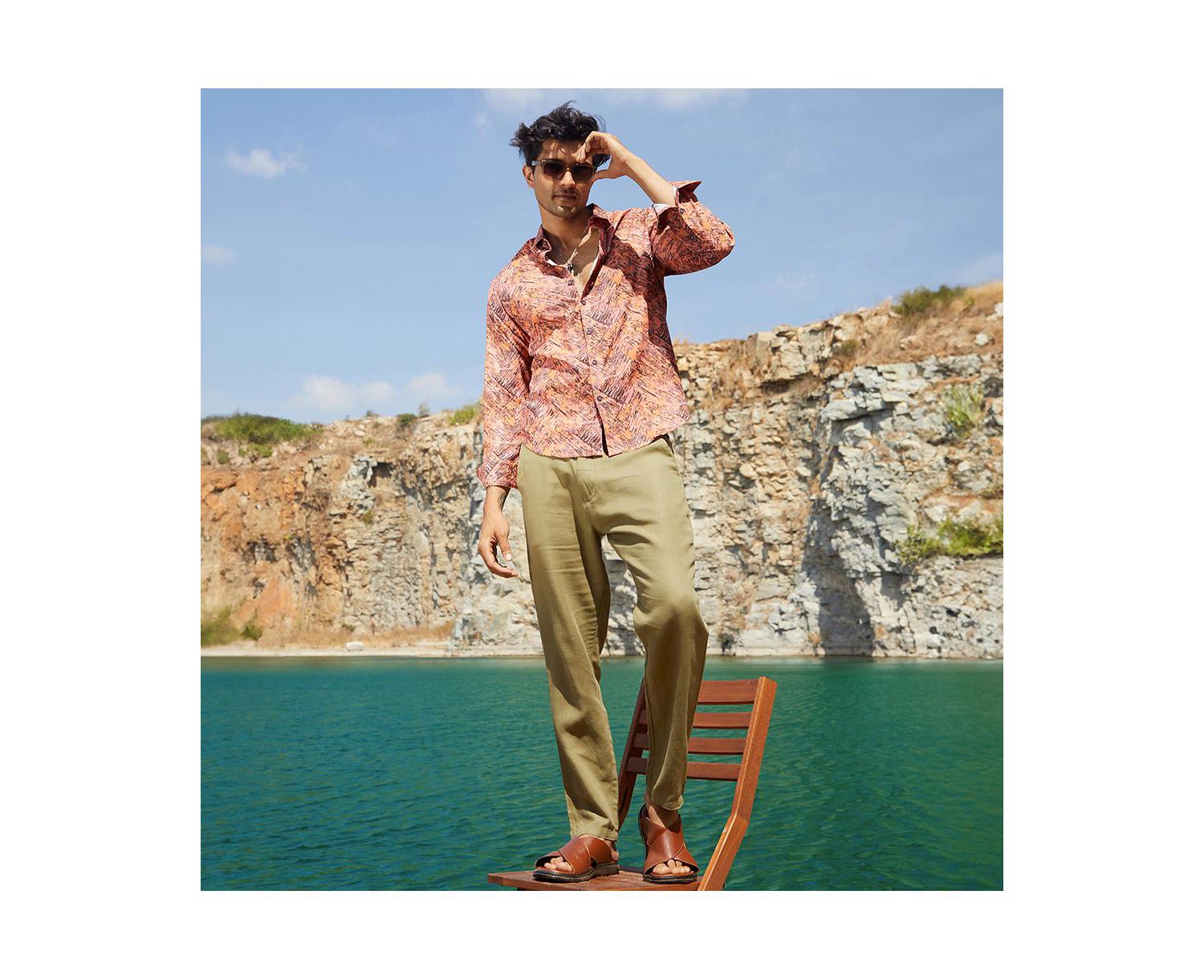 Men's Sienna Brown Animal Print Shirt