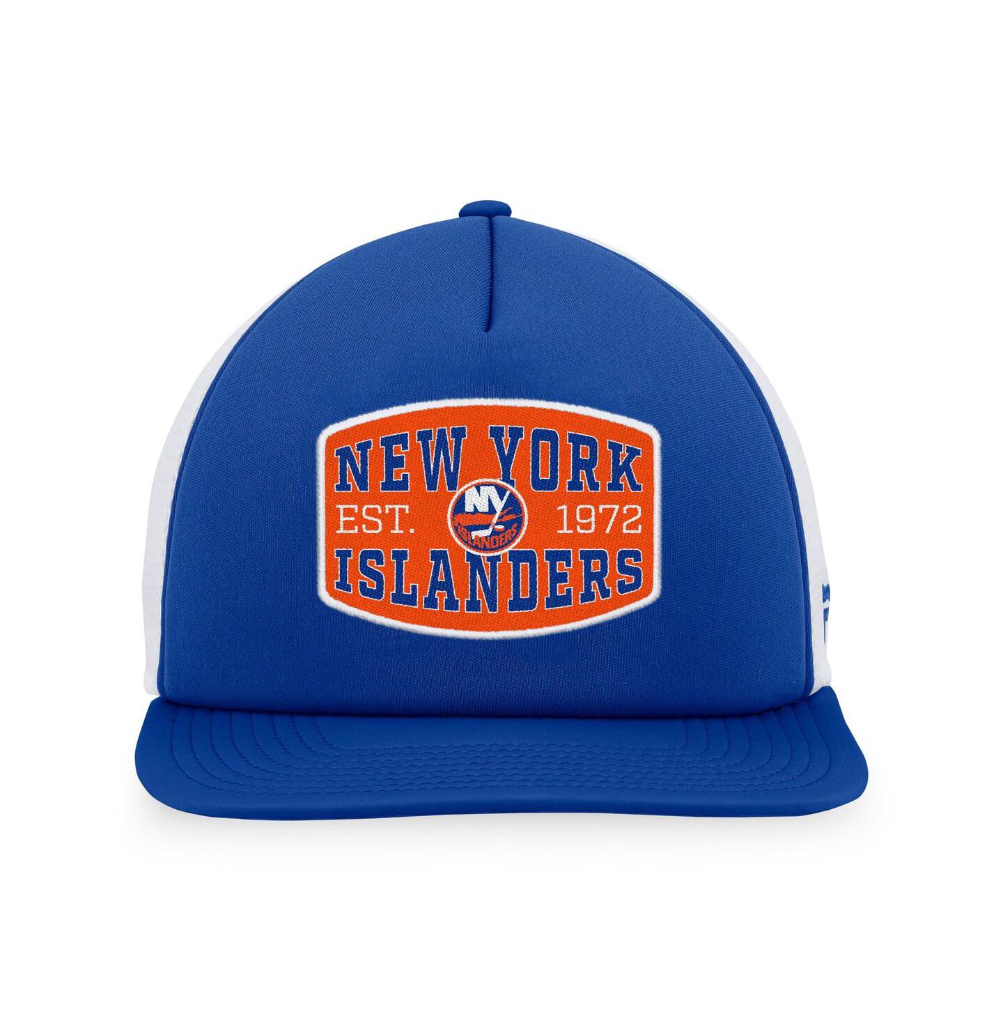 Мужская кепка Fanatics Royal/White New York Islanders Foam Front Patch Trucker Snapback Hat — фото 3