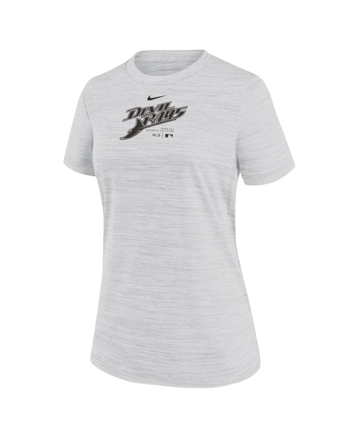 Nike Tampa Bay Rays Authentic Collection Practice Velocity  Women's Dri-fit Mlb T-shirt In White