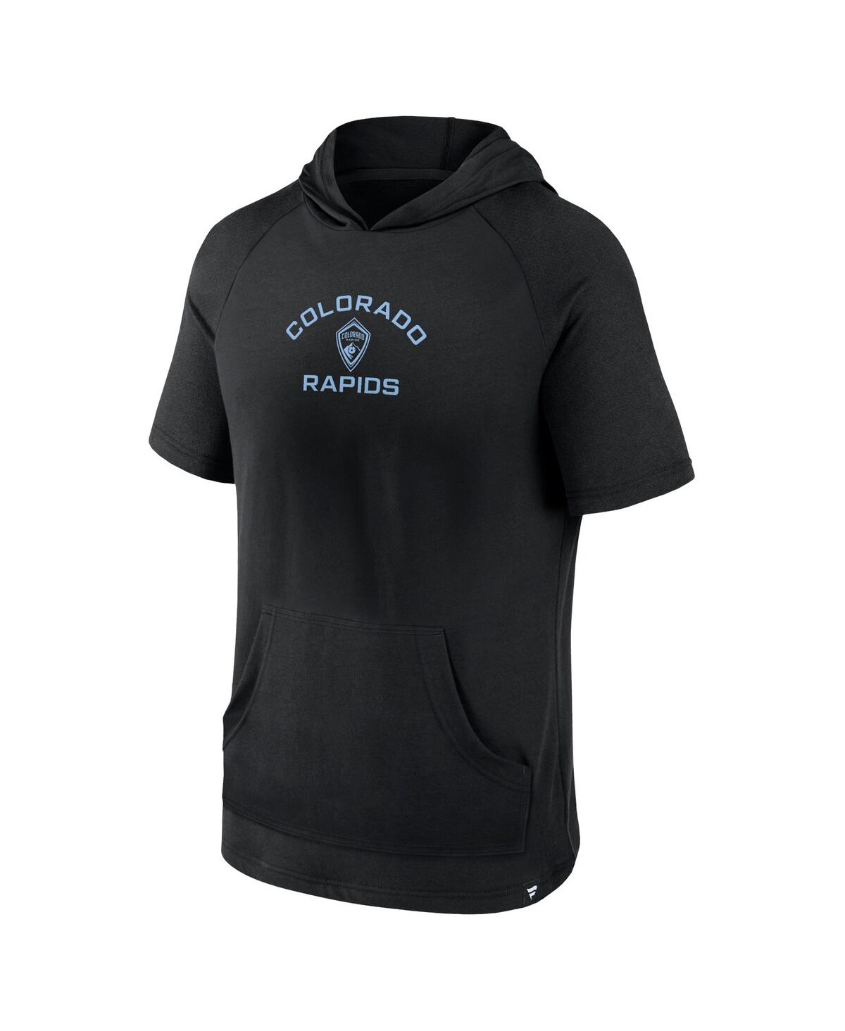 Fanatics Men'sColorado Rapids Match Raglan Short Sleeve Pullover Hoodie - Black