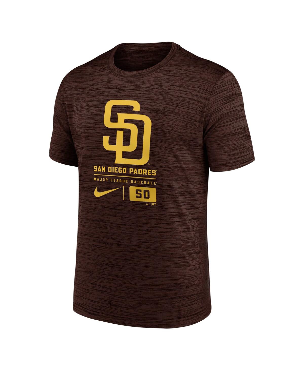 Nike Men'sSan Diego Padres Large Logo Velocity T-Shirt - Brown