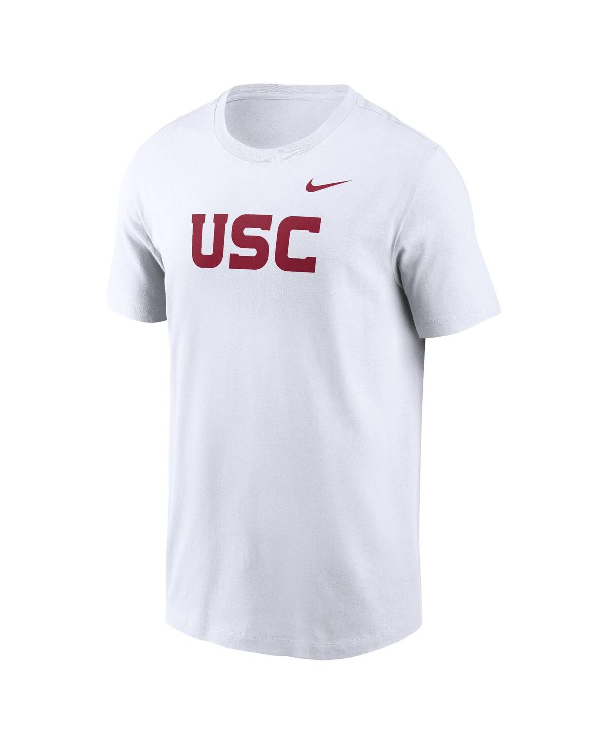 Nike Men's White Usc Trojans Primetime Evergreen Wordmark T-shirt In White