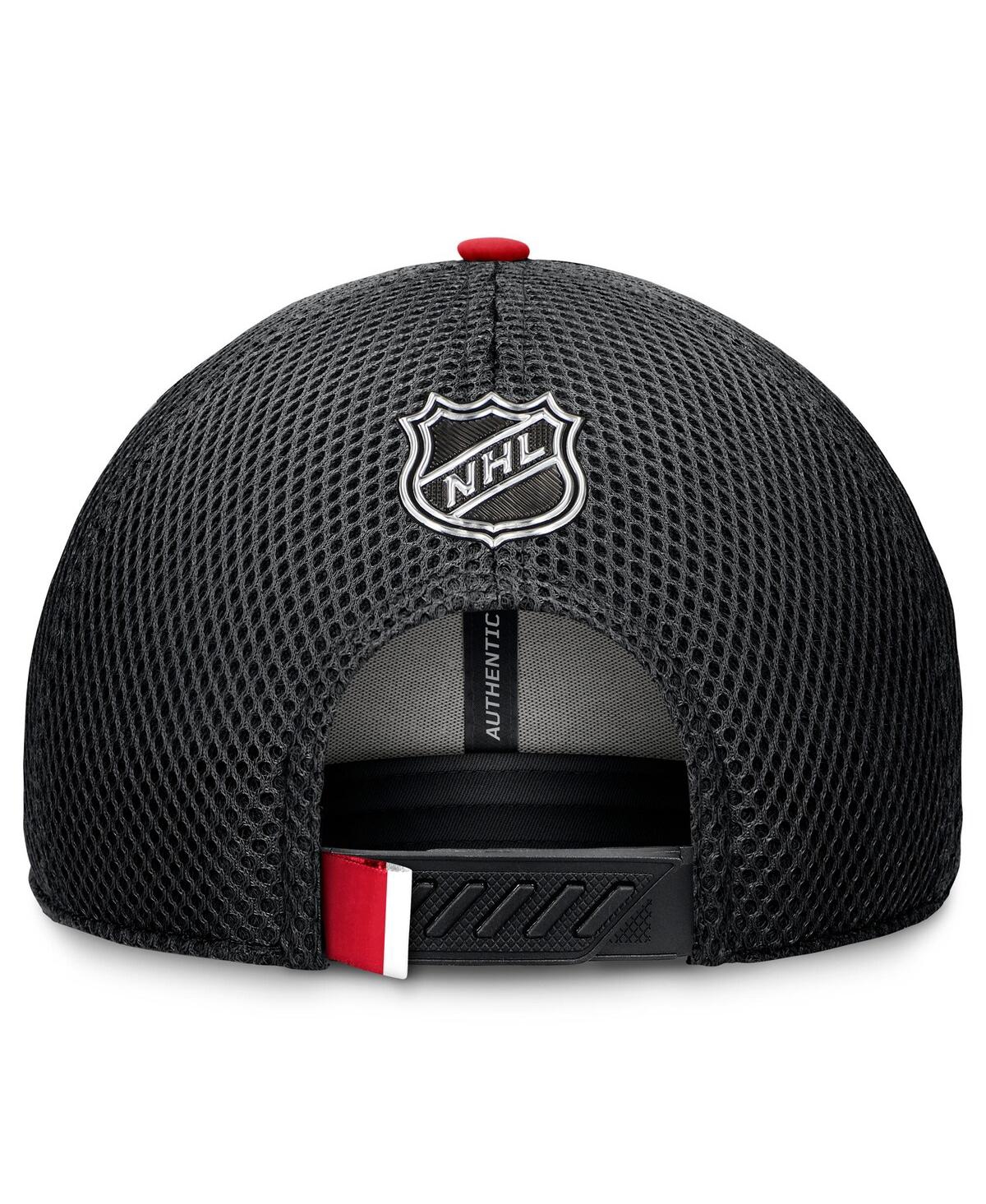 Fanatics Men'sDetroit Red Wings 2024 Nhl Draft on Stage Trucker Adjustable Hat - Black, Red