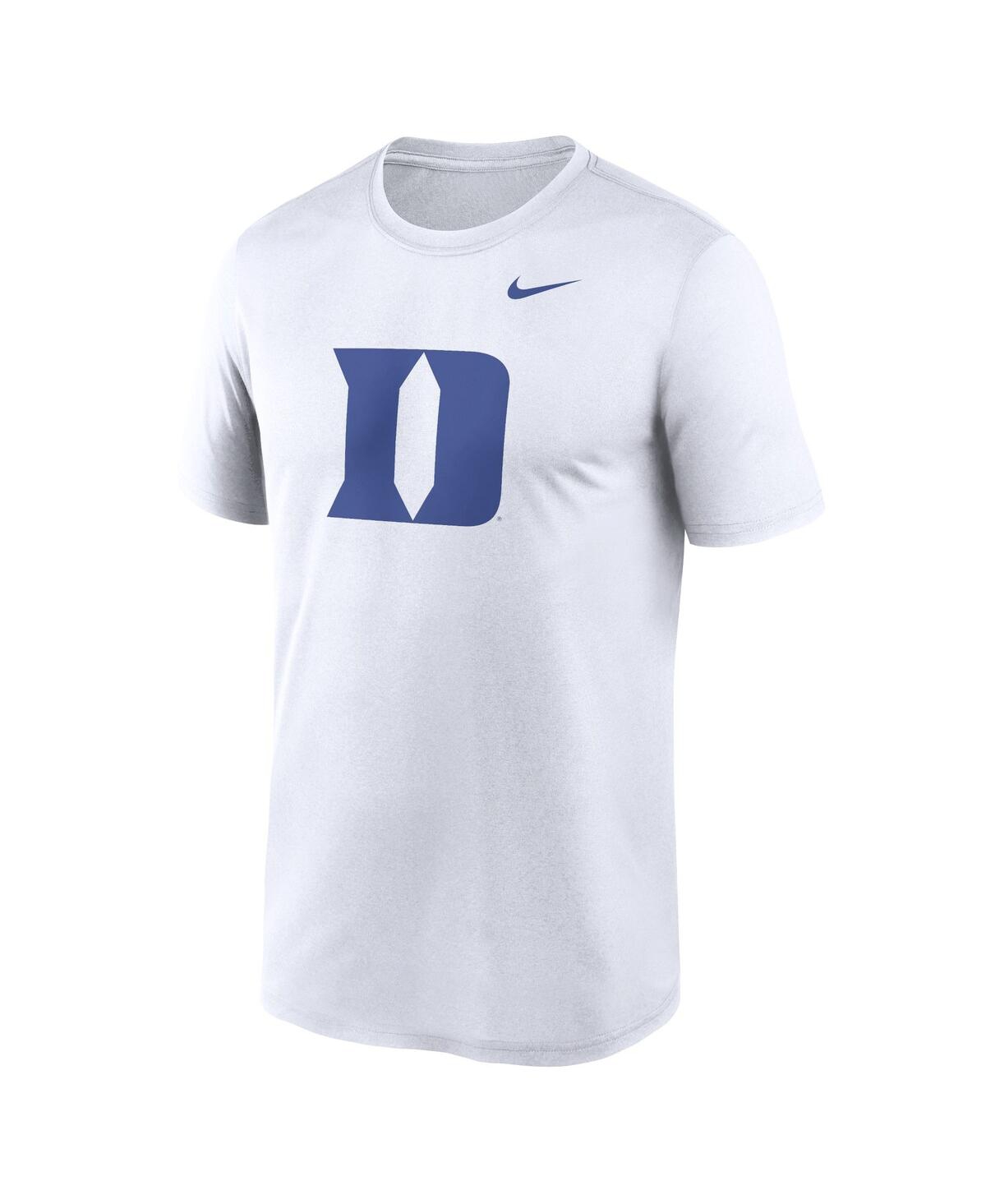 Nike Men's White Duke Blue Devils Primetime Legend Logo T-shirt In White