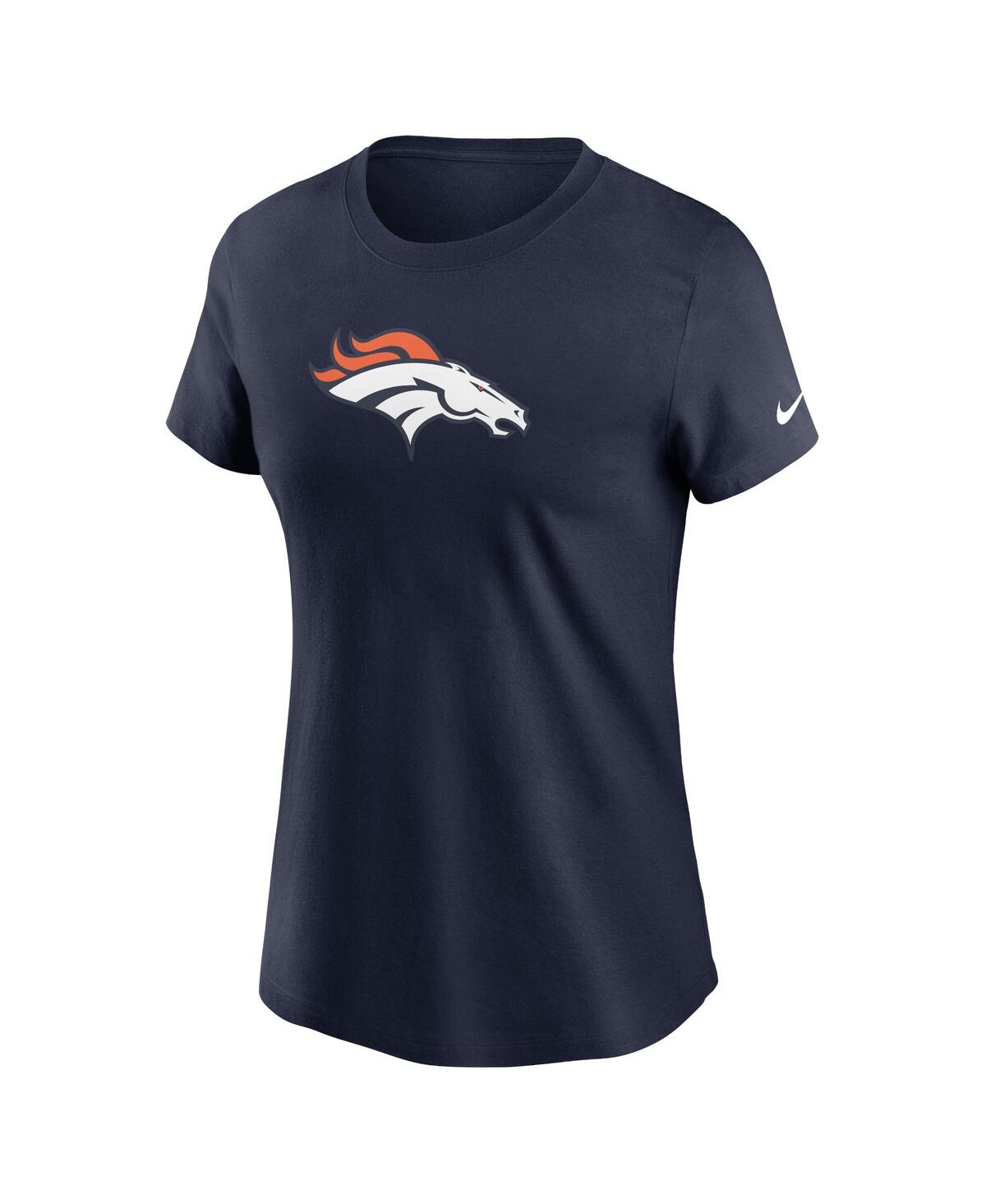 Nike Women's Navy Denver Broncos Primary Logo T-shirt In Navy