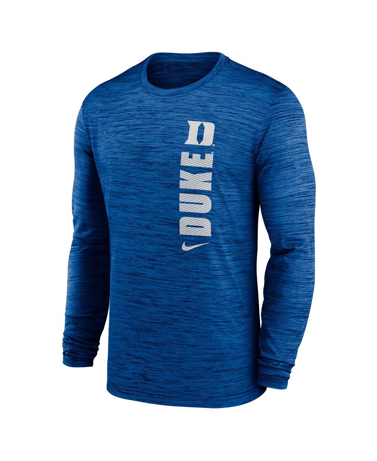 Nike Men's Royal Duke Blue Devils 2024 Sideline Velocity Performance Long Sleeve T-shirt In Royal