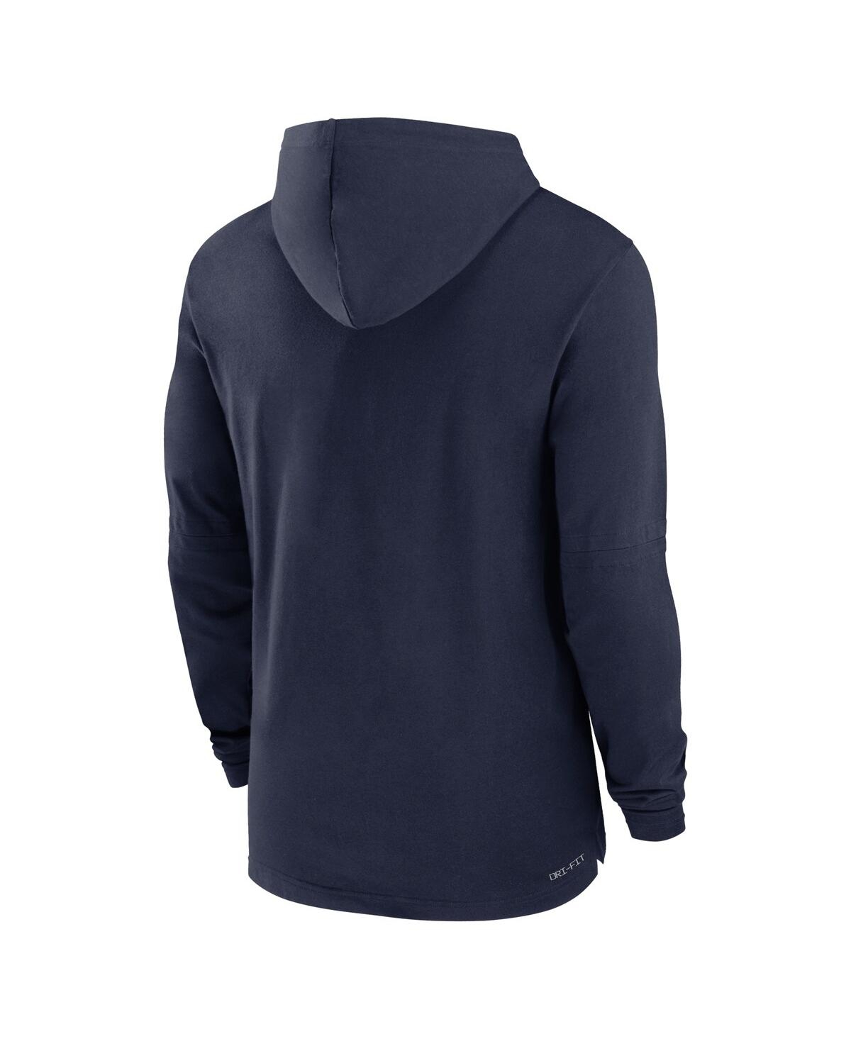 Shop Jordan Men's Navy Michigan Wolverines Sideline Hoodie Performance Long Sleeve T-shirt