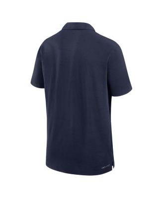 Men's Navy Michigan Wolverines Sideline Woven Performance Polo