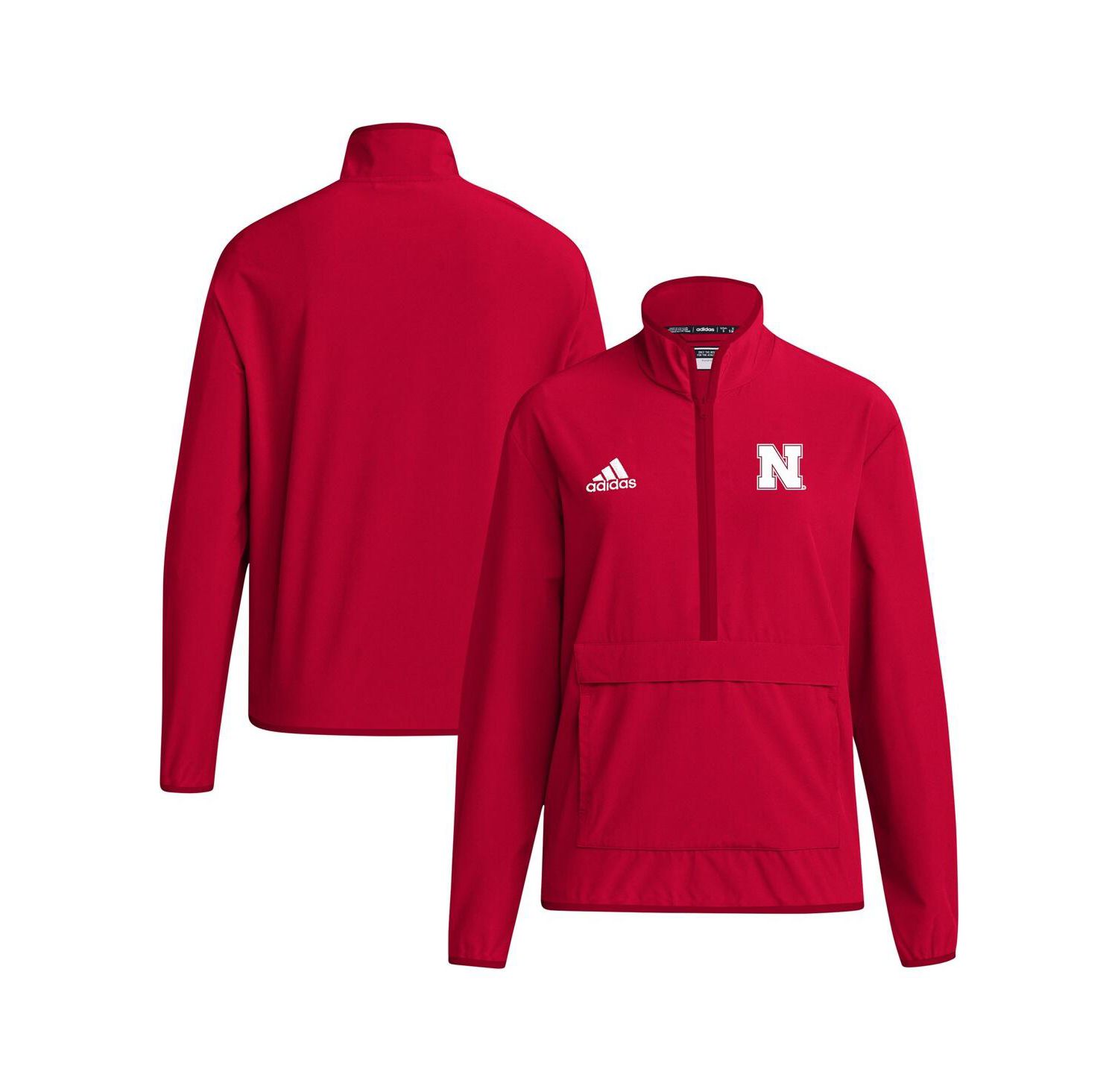 Men's Scarlet Nebraska Huskers Coaches Sideline Half-Zip Jacket
