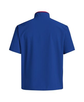Men's Royal Kansas Jayhawks Coaches Sideline Half-Zip Short Sleeve Jacket