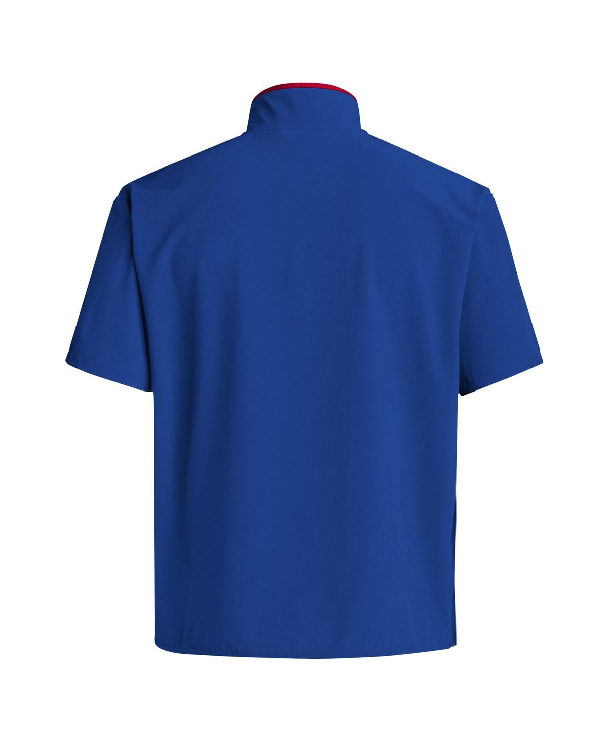 Adidas Men'sKansas Jayhawks Coaches Sideline Half-Zip Short Sleeve Jacket - Royal