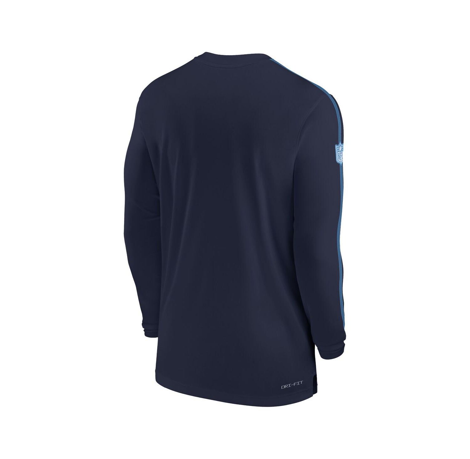 Men's Navy Tennessee Titans Sideline Coach UV Performance Long Sleeve T-Shirt